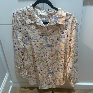 H&M Cream Floral Men's Button Down Shirt